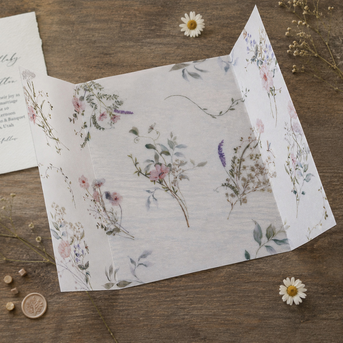 20/50pcs Vellum Wrap with Wate - مراجعة Wedding Envelopes وسعره