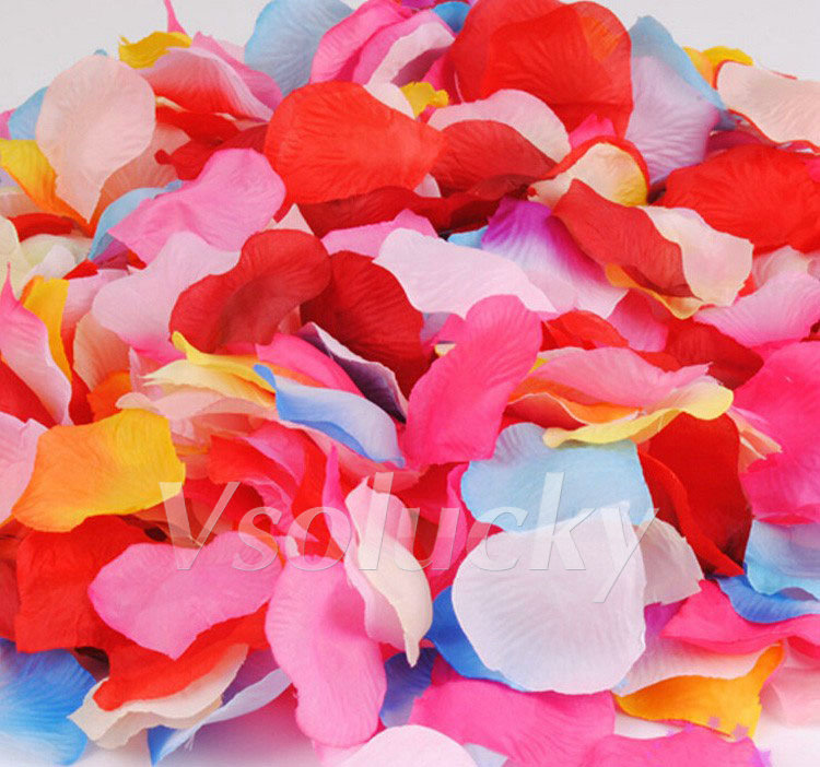 100pcs/pack Silk Rose Petals T - مراجعة Supply Wedding Venue وسعره