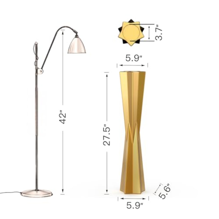 Star Tapered Gold Floor Vase 2 - مراجعة Centerpiece Vase Tall وسعره
