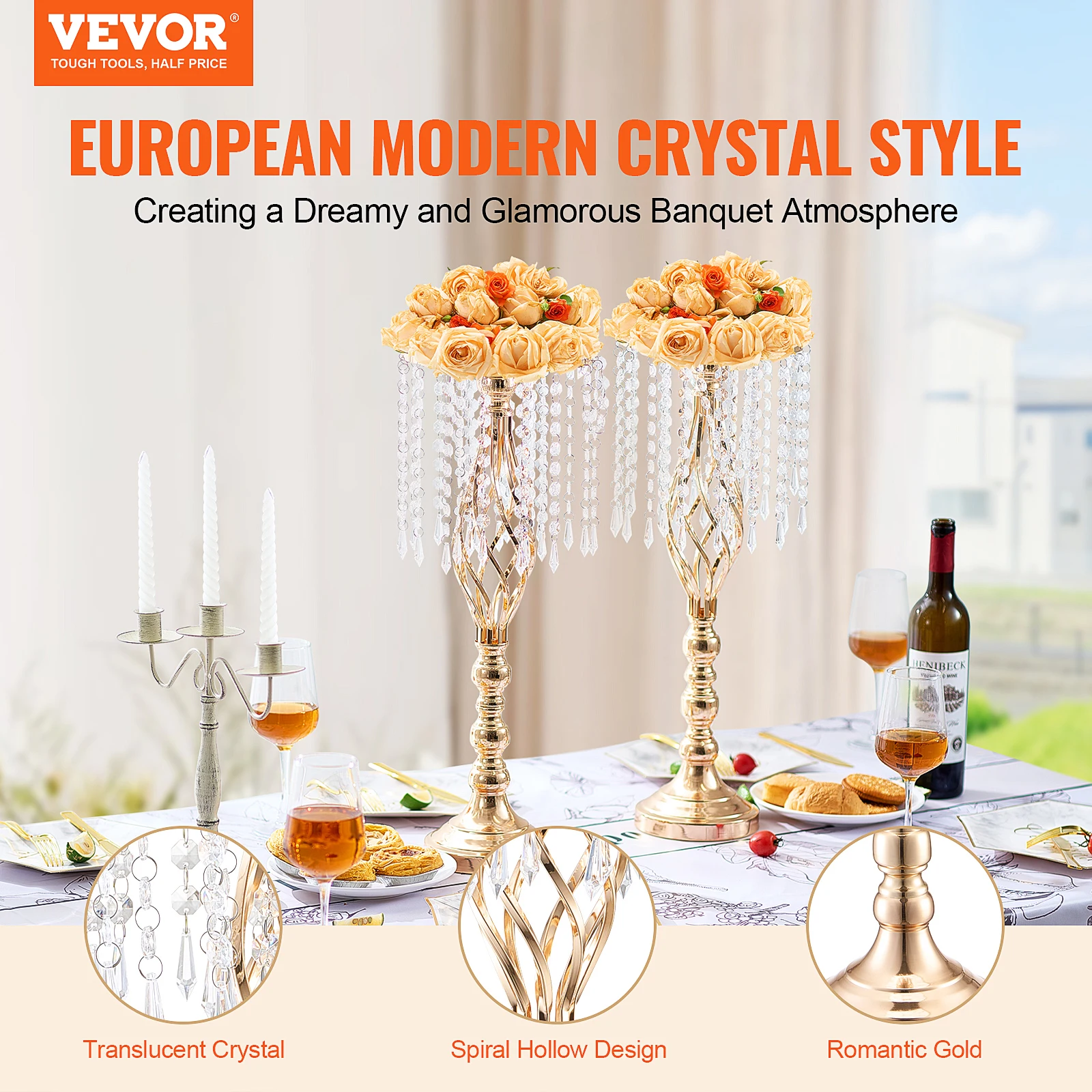 VEVOR Tall Crystal Wedding Flo - مراجعة Centerpiece Vase Tall وسعره