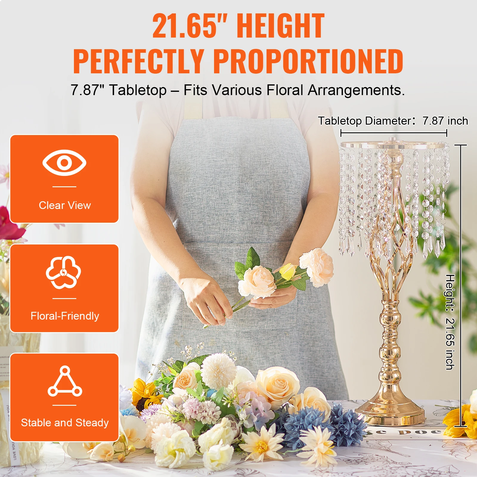 VEVOR Tall Crystal Wedding Flo - مراجعة Centerpiece Vase Tall وسعره