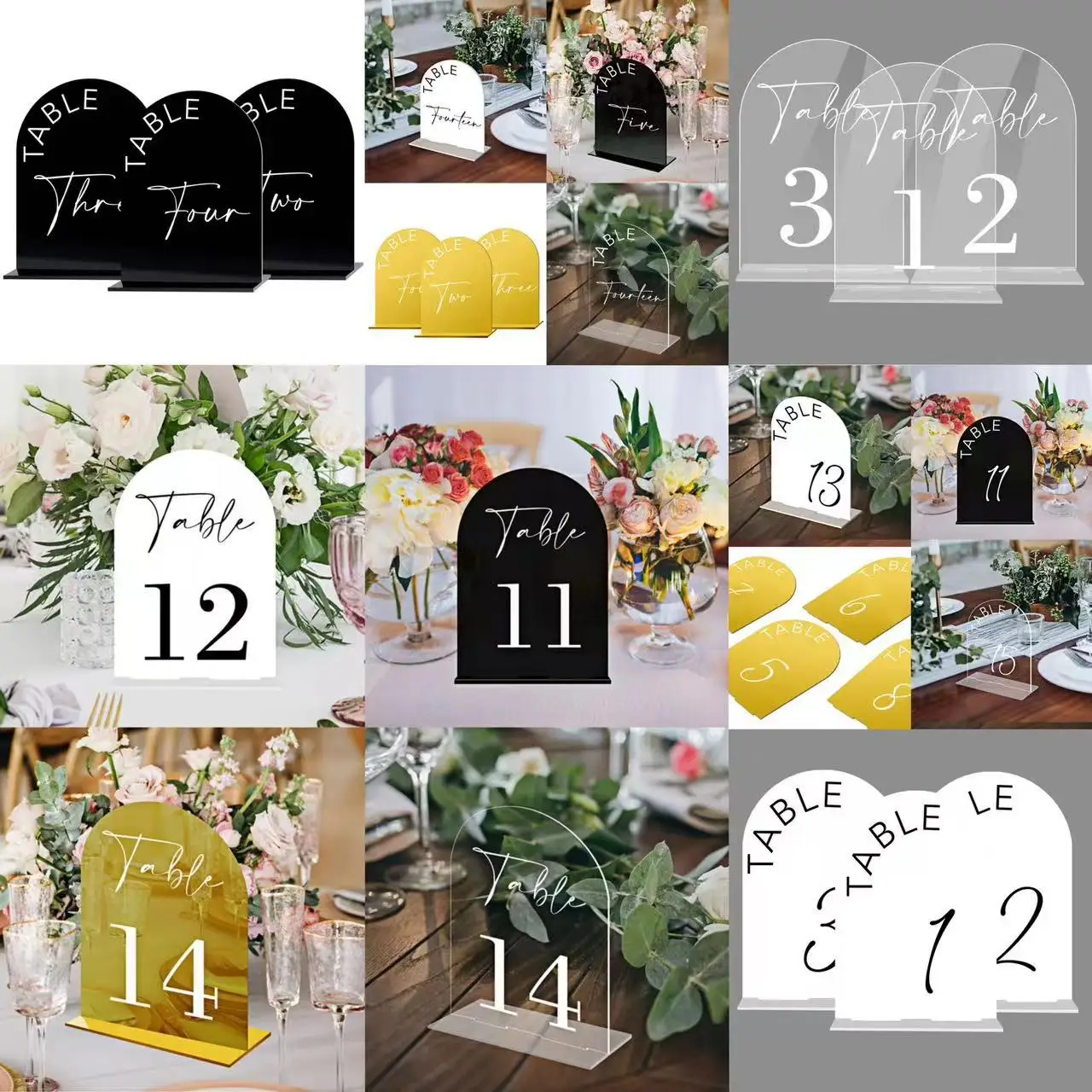 Gold Mirror Acrylic Table Numb - مراجعة Table Number Gold وسعره