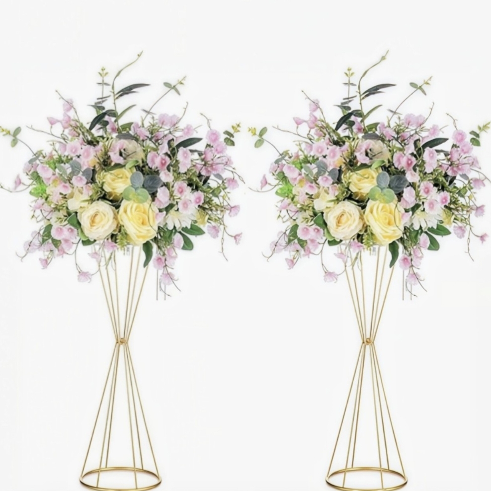 Gold Geometric Flower Stand Mo - مراجعة Centerpiece Vase Tall وسعره