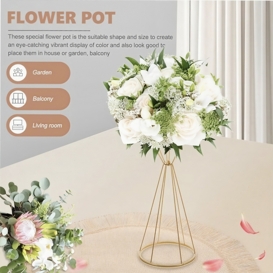 Gold Geometric Flower Stand Mo - مراجعة Centerpiece Vase Tall وسعره