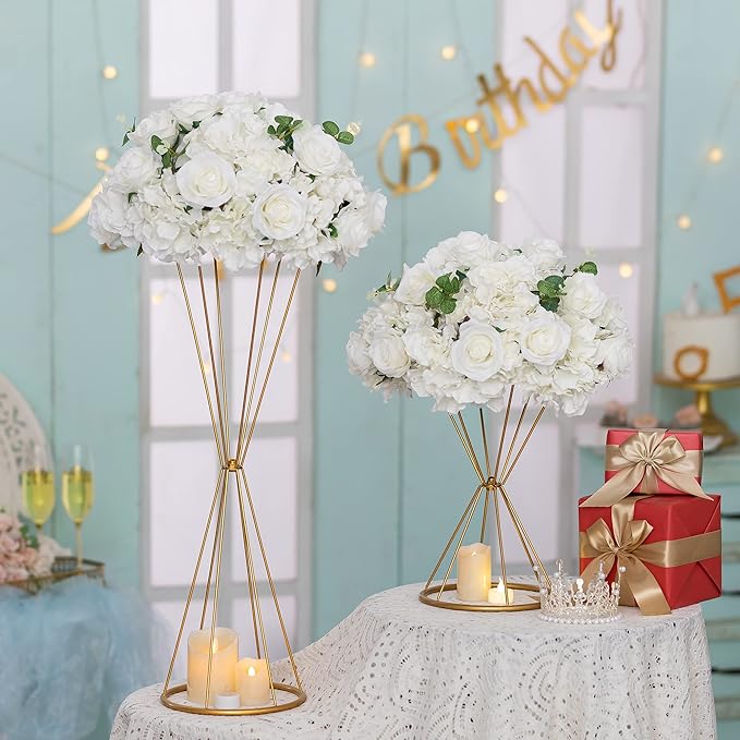 Gold Geometric Flower Stand Mo - مراجعة Centerpiece Vase Tall وسعره