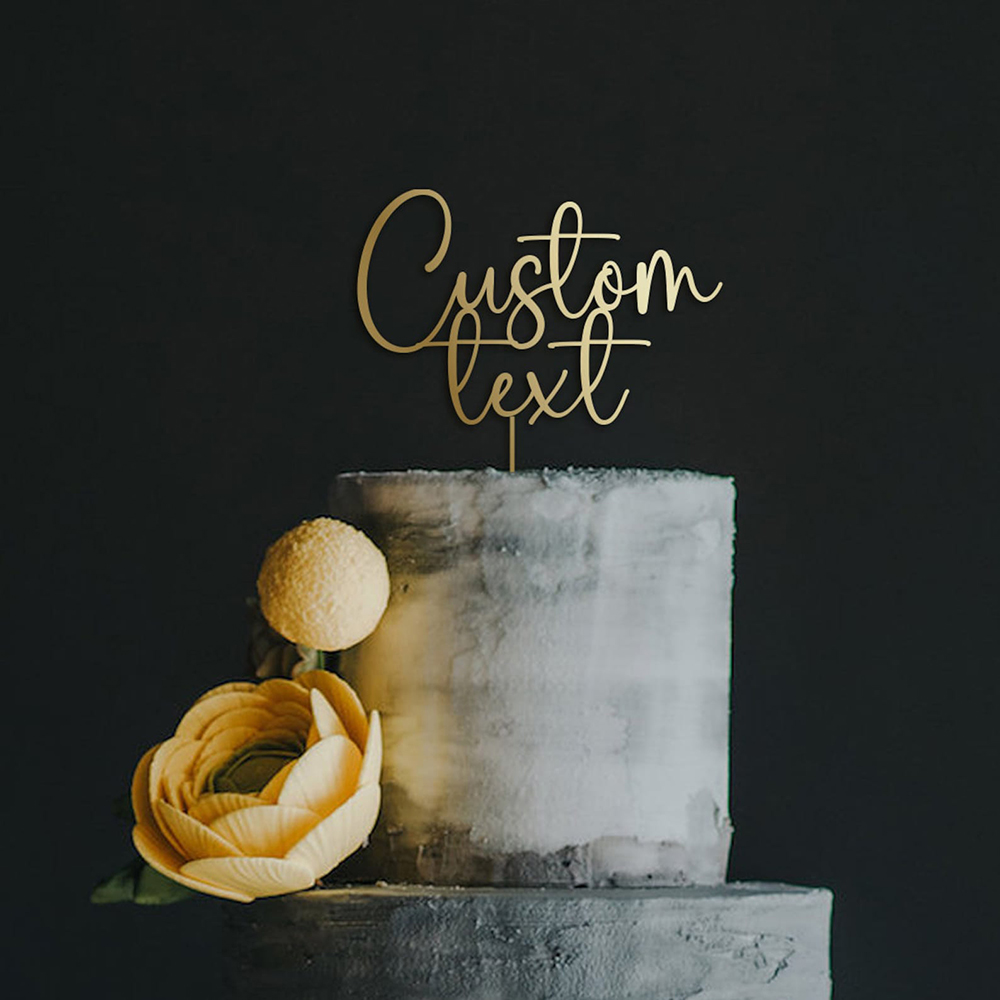 Custom Text Gold Acrylic Cake  - مراجعة Wedding Ceremony Supply وسعره