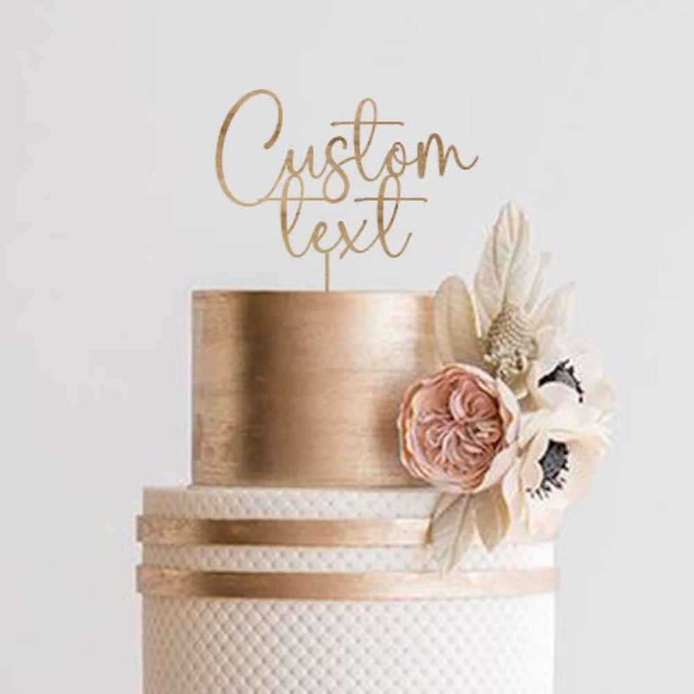Custom Text Gold Acrylic Cake  - مراجعة Wedding Ceremony Supply وسعره