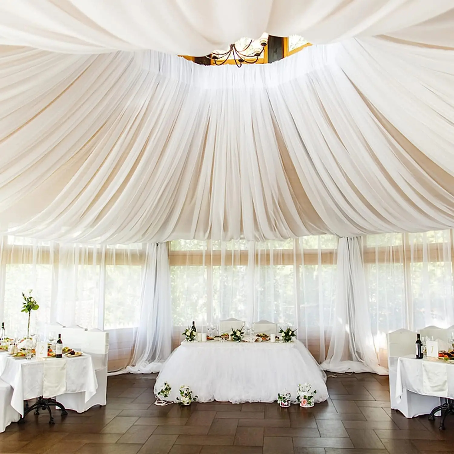 White Wedding Dress Ceiling Dr - مراجعة Wedding Ceremony Supply وسعره