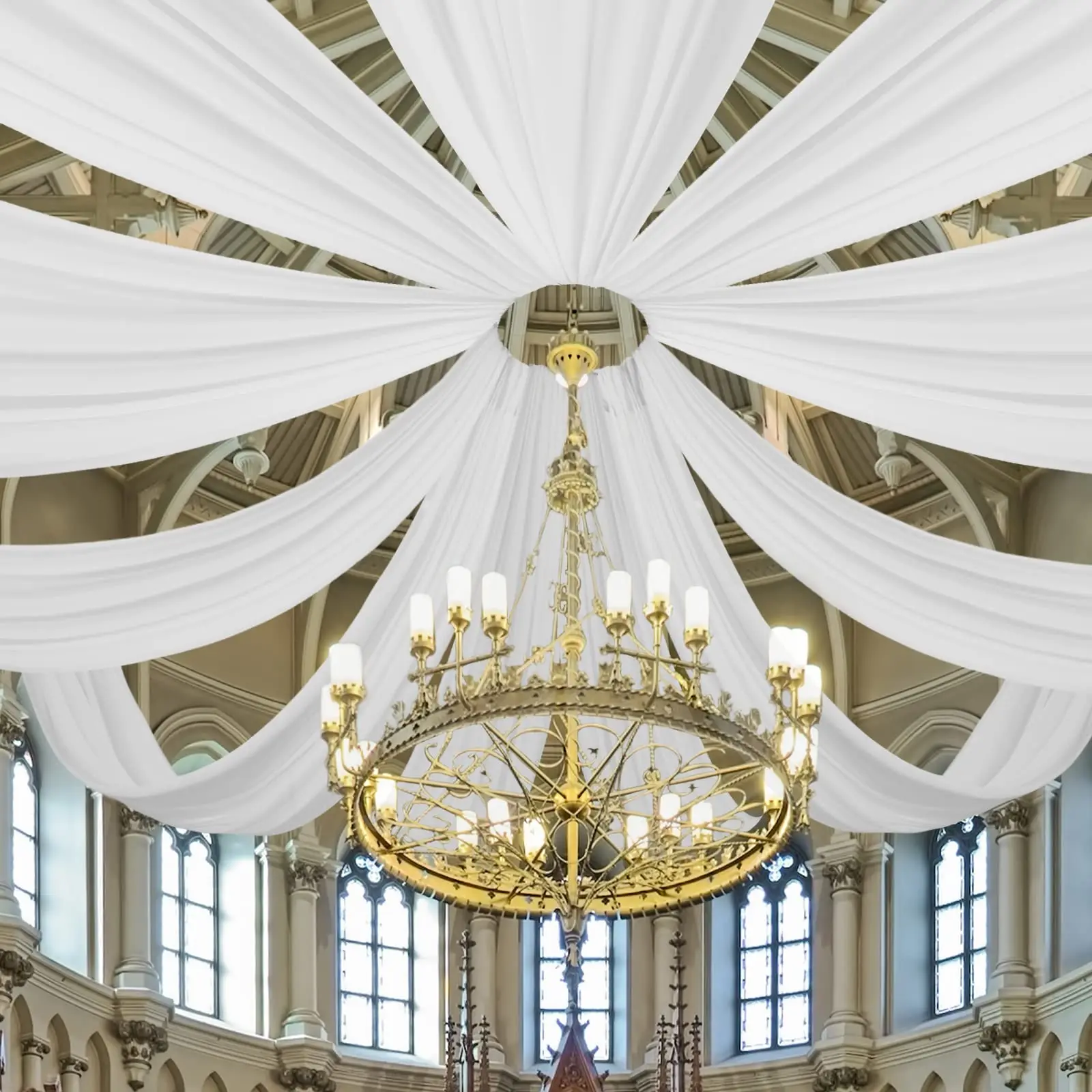 White Wedding Dress Ceiling Dr - مراجعة Wedding Ceremony Supply وسعره