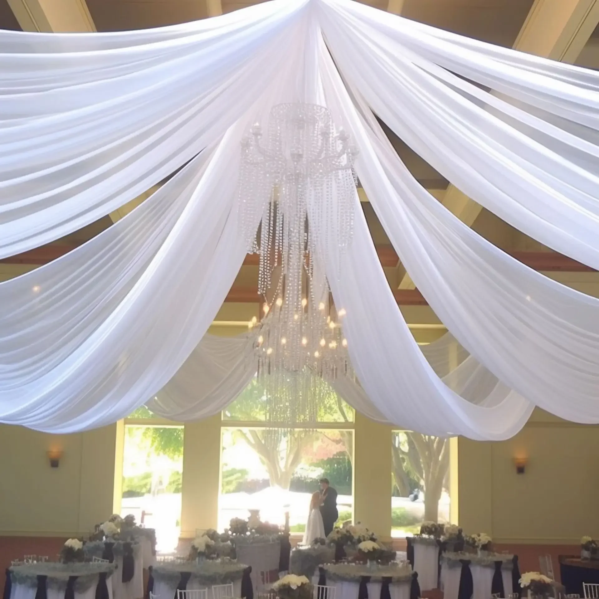 White Wedding Dress Ceiling Dr - مراجعة Wedding Ceremony Supply وسعره