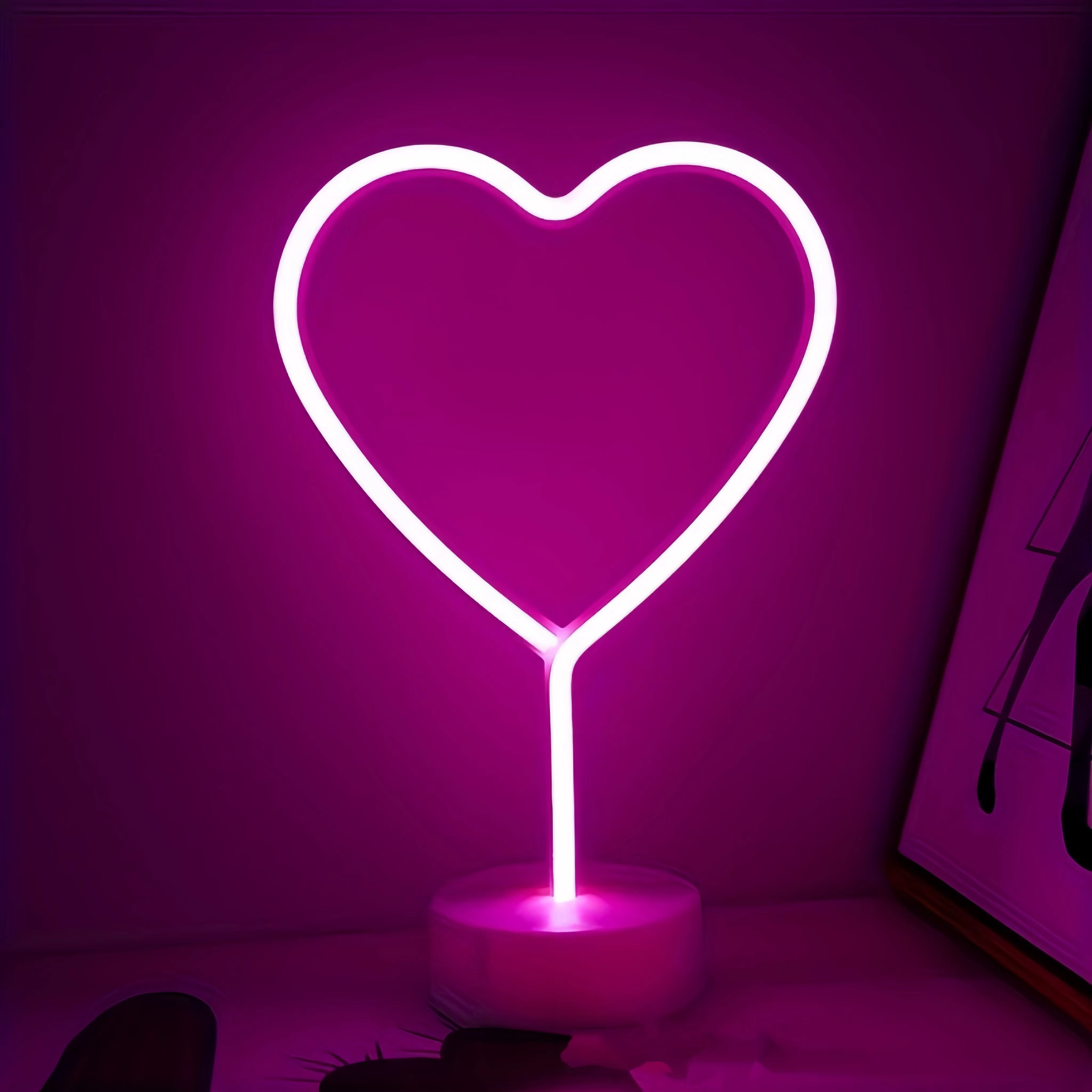 Heart shaped neon light, batte - مراجعة Wedding Power Supply وسعره
