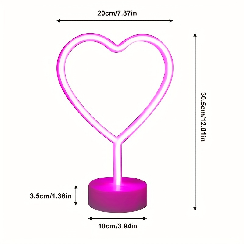 Heart shaped neon light, batte - مراجعة Wedding Power Supply وسعره