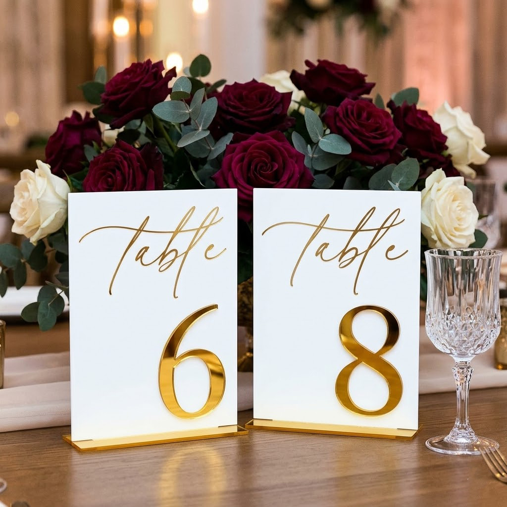 Wedding Table Numbers 1-10 wit - مراجعة Table Number Gold وسعره