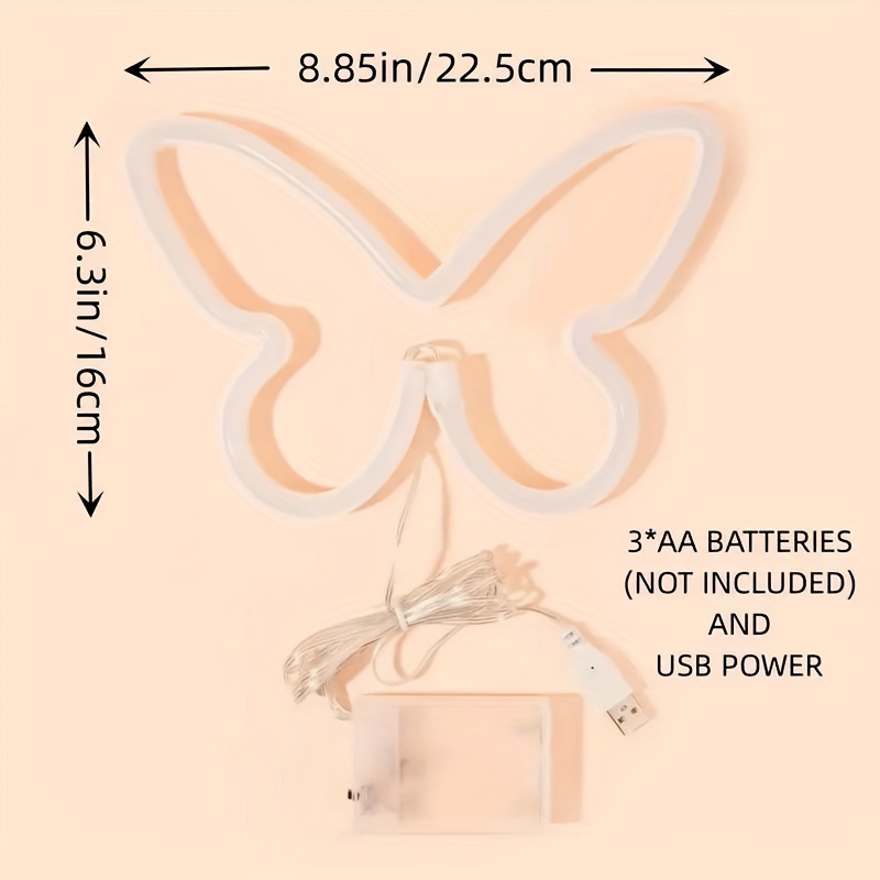 LED butterfly neon lights, USB - مراجعة Wedding Power Supply وسعره