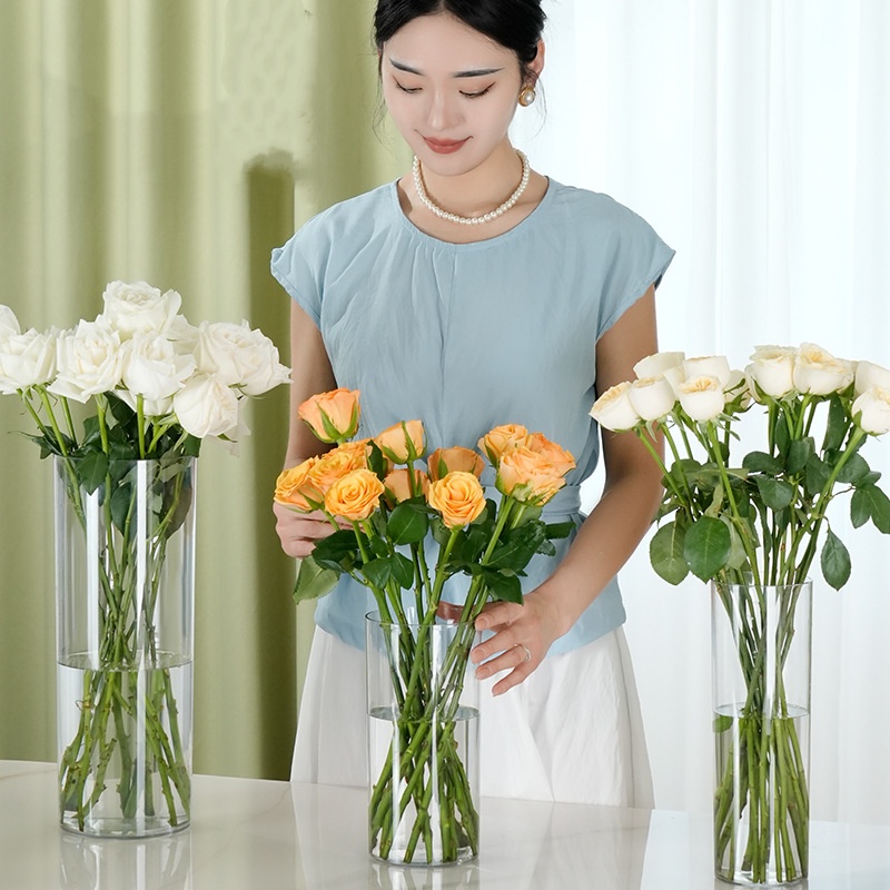 New Acrylic Clear Cylinder Flo - مراجعة Centerpiece Vase Tall وسعره