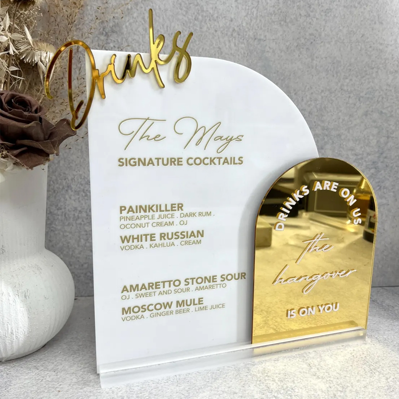 Custom Bar Menu with 3D Cutout - مراجعة Table Number Gold وسعره