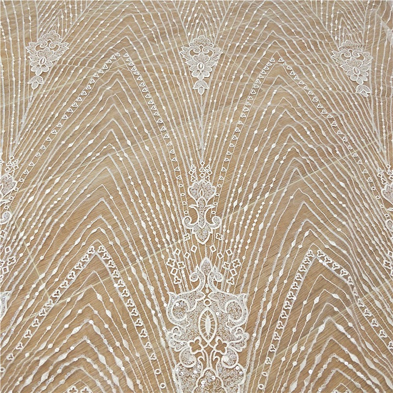 New Striped Lace Embroidery Se - مراجعة Wedding Dress Supply وسعره