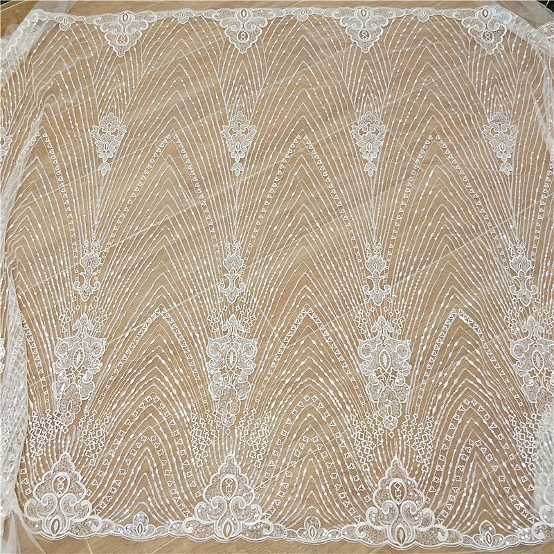 New Striped Lace Embroidery Se - مراجعة Wedding Dress Supply وسعره