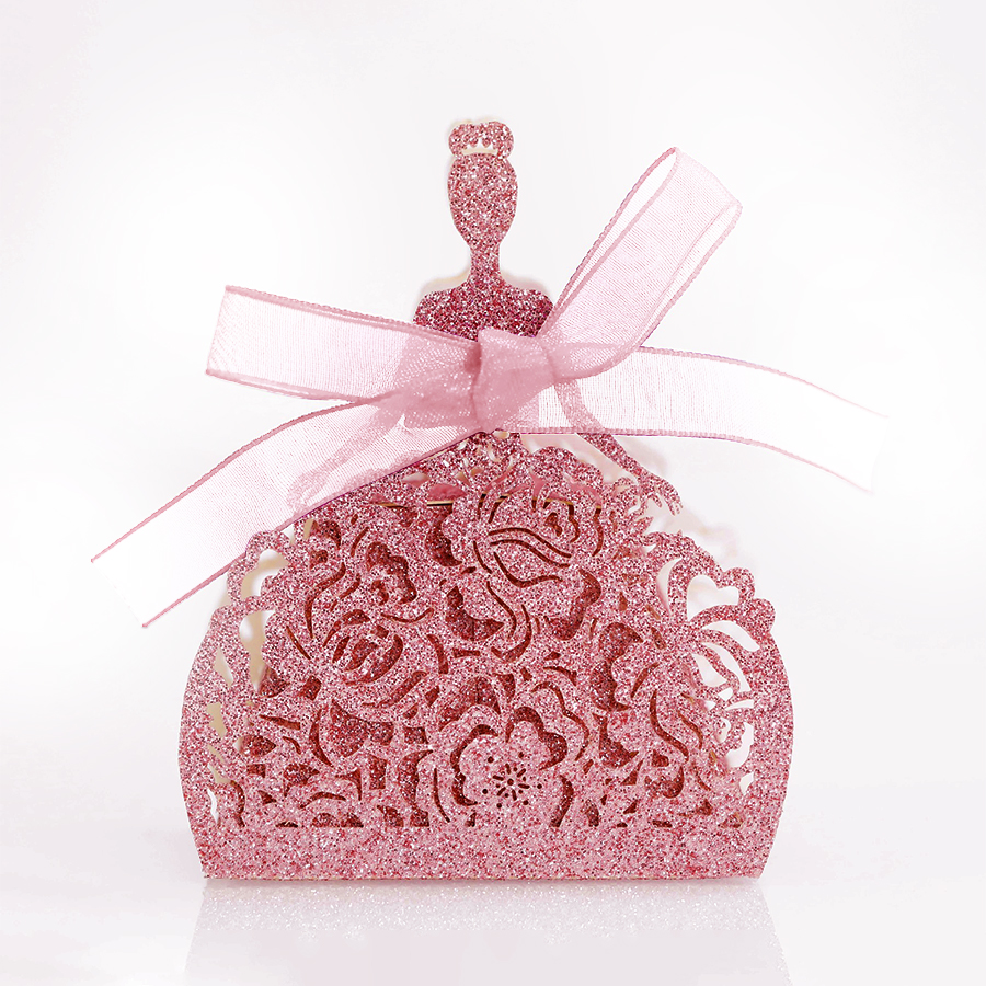 10Pcs/set Bride Flower Dresses - مراجعة Wedding Favor Box وسعره