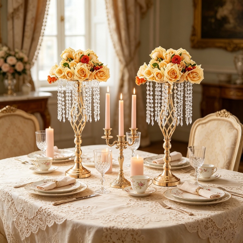 Elegant Tall Gold Crystal Flow - مراجعة Centerpiece Vase Tall وسعره