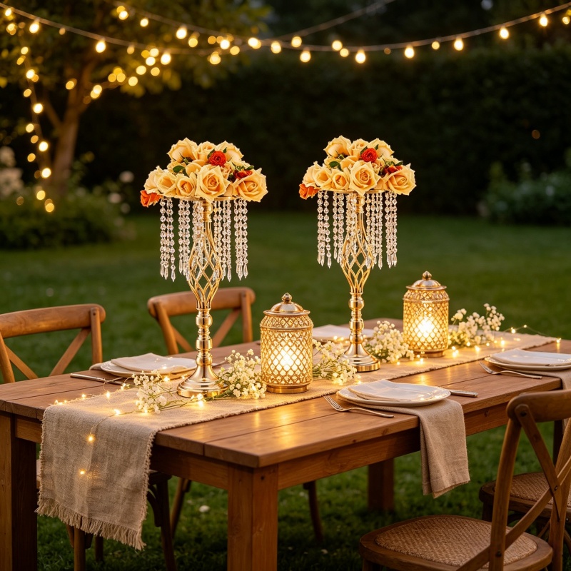 Elegant Tall Gold Crystal Flow - مراجعة Centerpiece Vase Tall وسعره