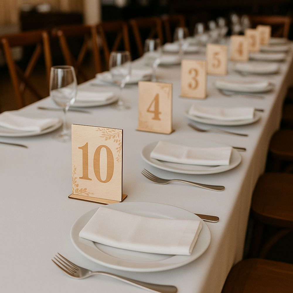 10pcs 1-10 Numbers Wooden Tabl - مراجعة Table Number Gold وسعره