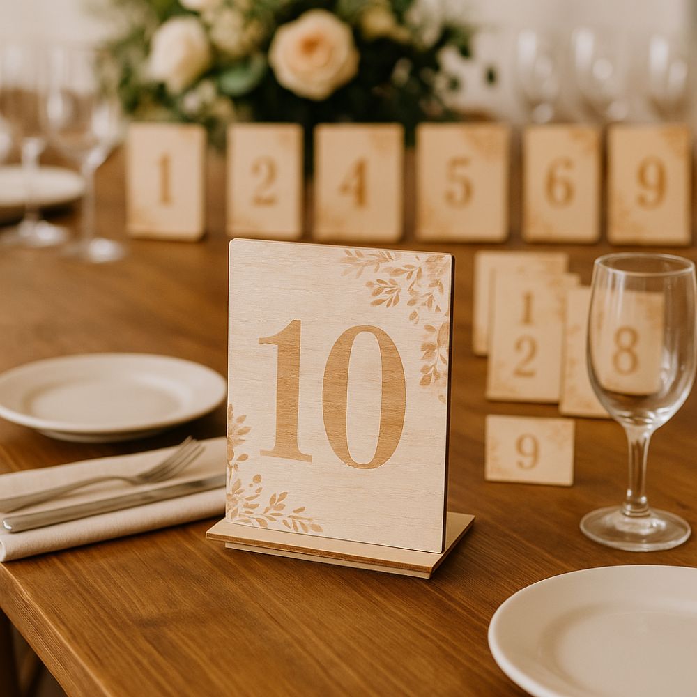 10pcs 1-10 Numbers Wooden Tabl - مراجعة Table Number Gold وسعره