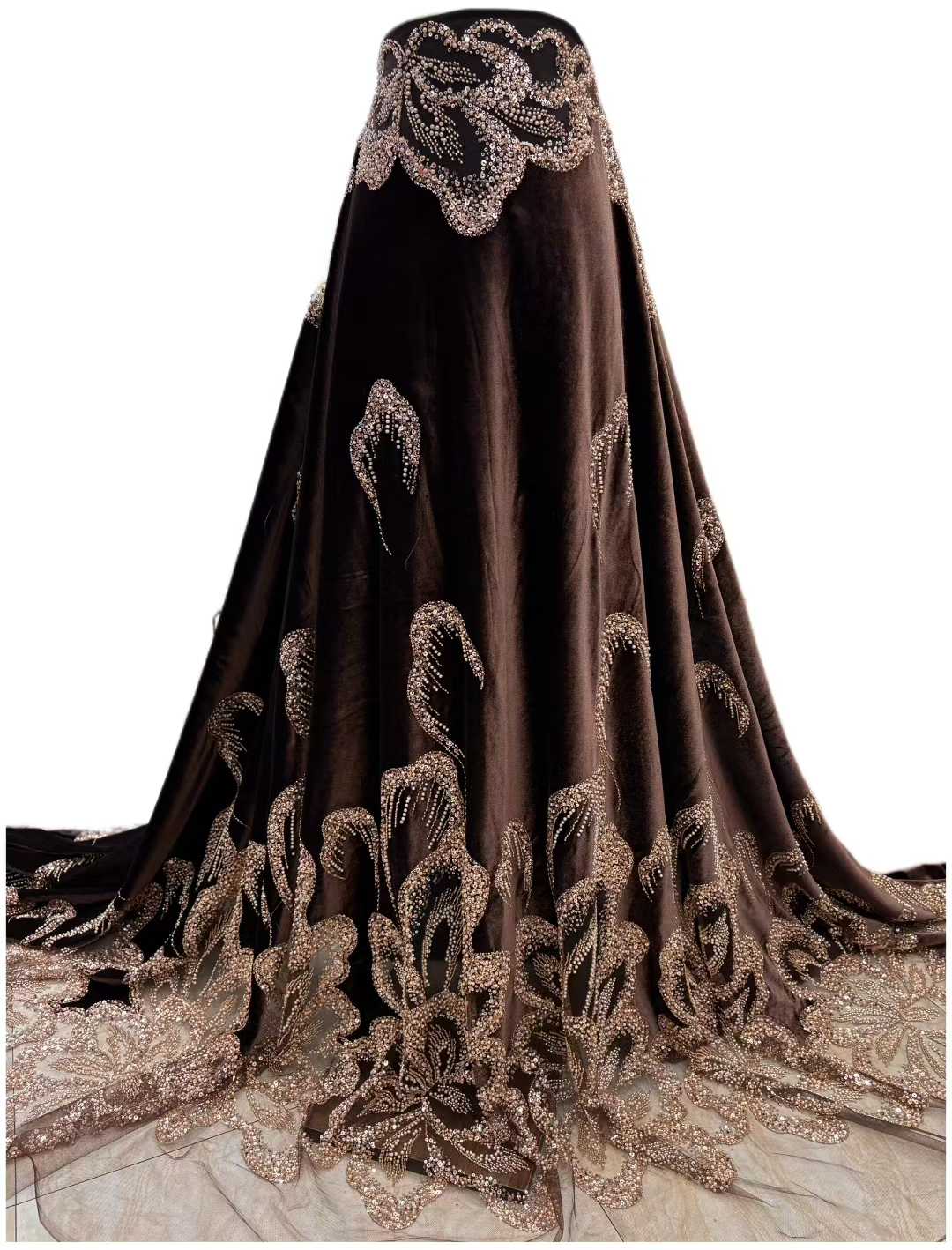 African Velvet Beaded Heavy La - مراجعة Wedding Dress Supply وسعره
