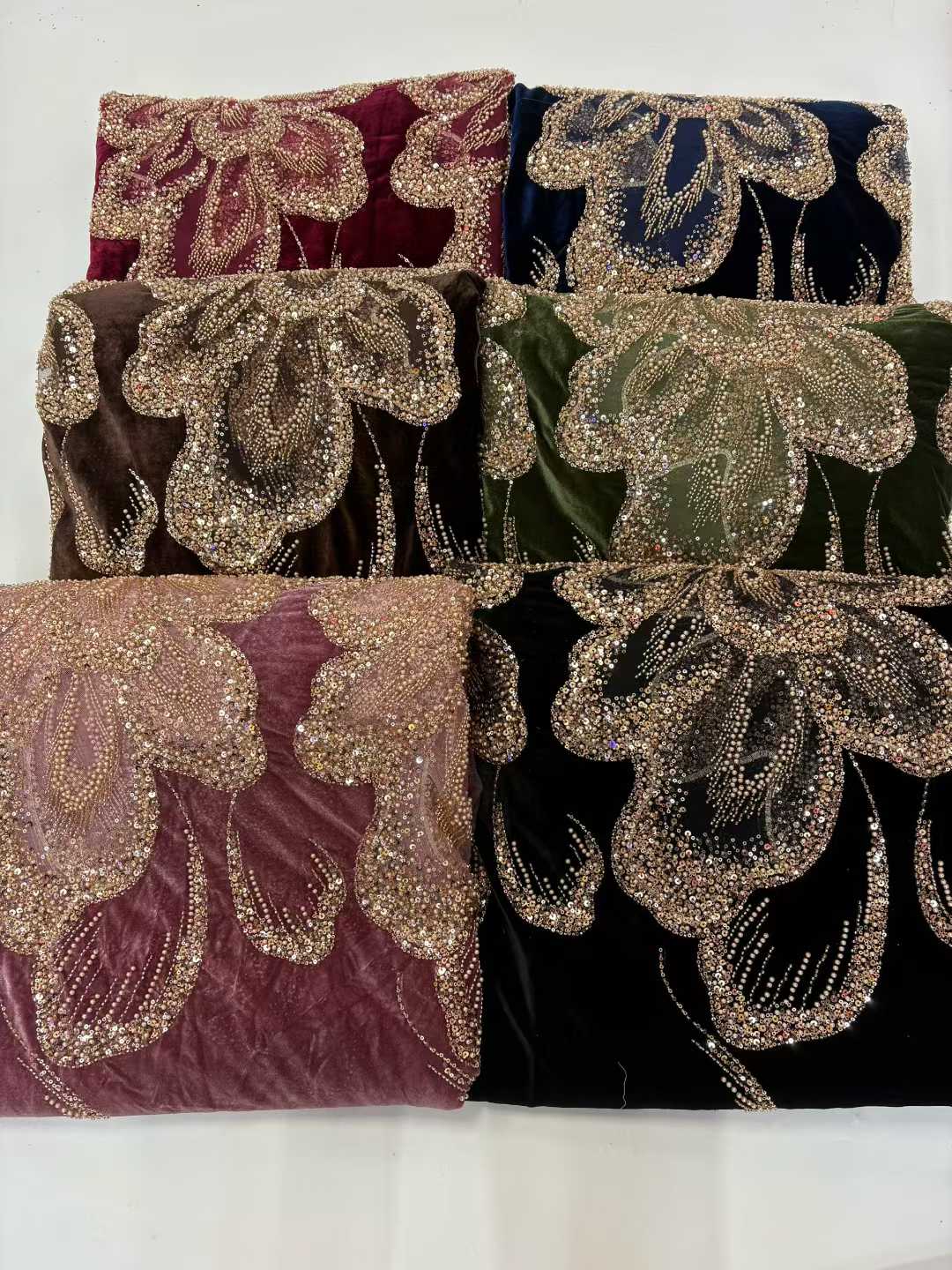 African Velvet Beaded Heavy La - مراجعة Wedding Dress Supply وسعره