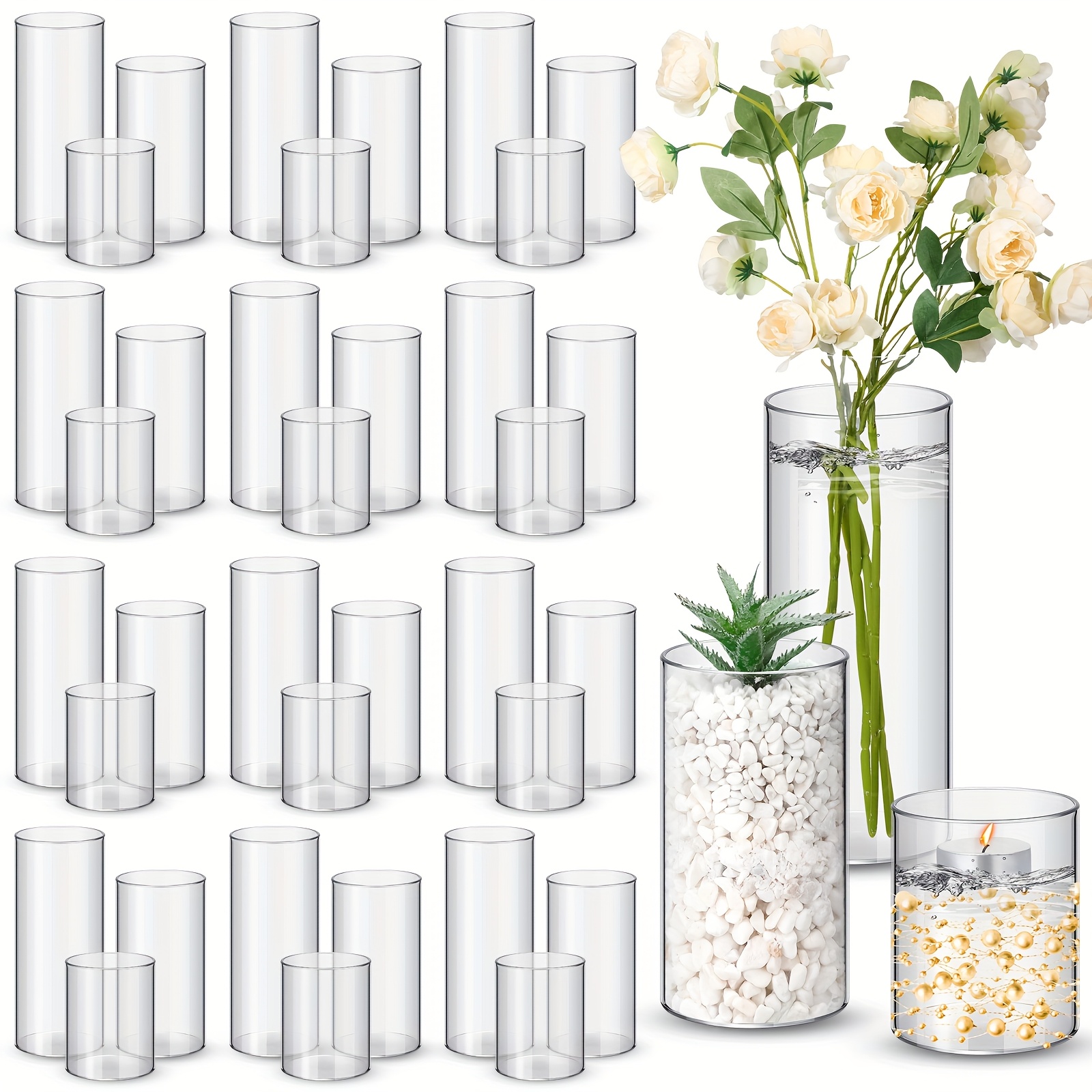 36pcs Plastic Cylinder Vases T - مراجعة Centerpiece Vase Tall وسعره