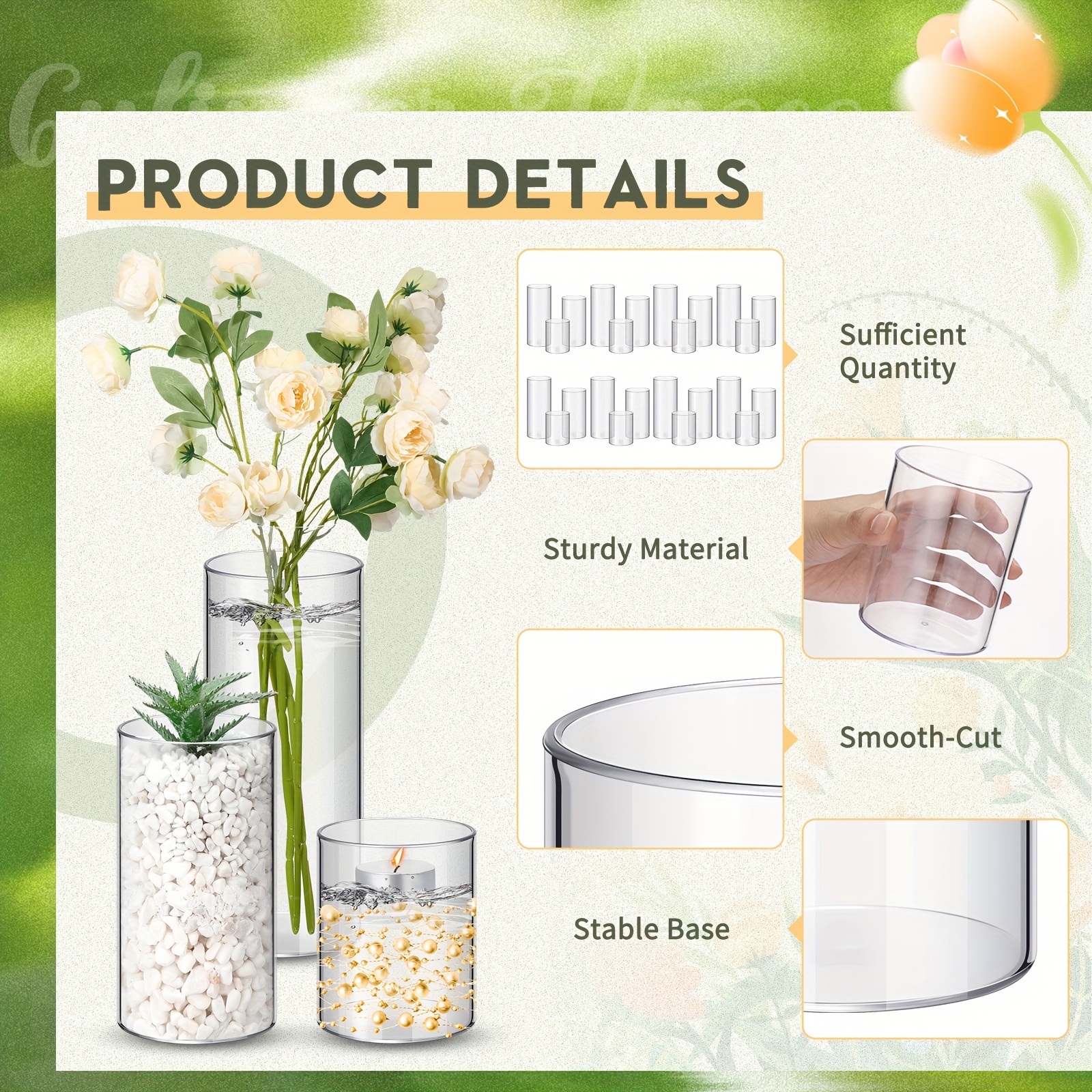 36pcs Plastic Cylinder Vases T - مراجعة Centerpiece Vase Tall وسعره