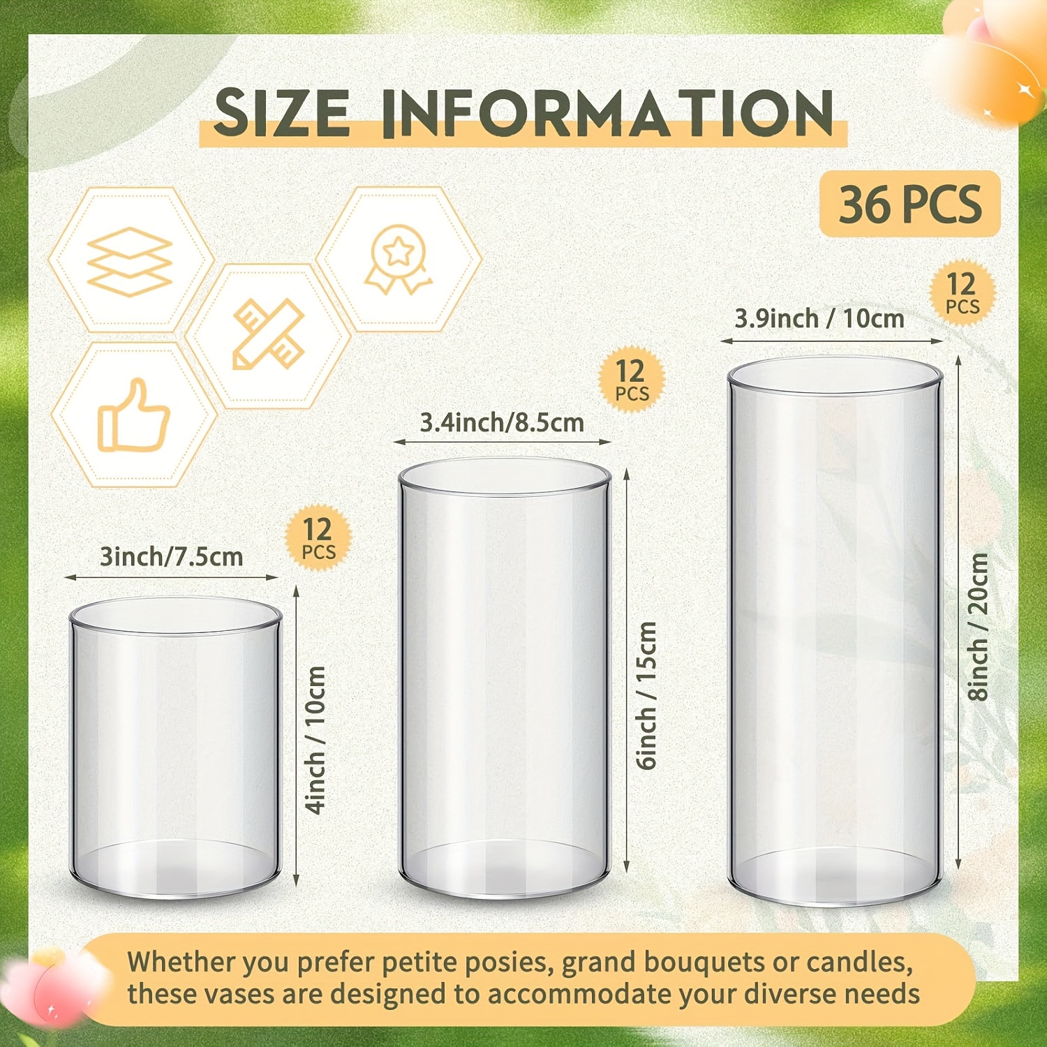 36pcs Plastic Cylinder Vases T - مراجعة Centerpiece Vase Tall وسعره