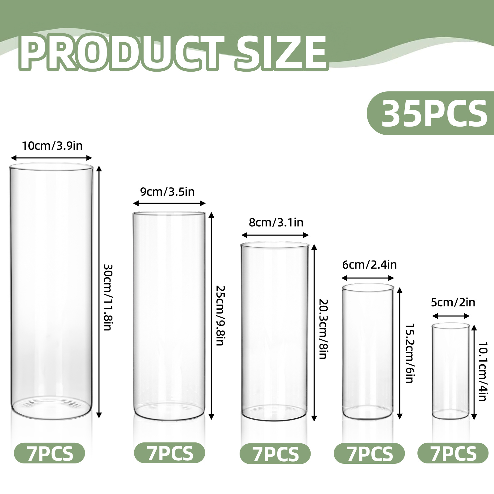 WHONLINE 35pcs Clear Glass Cyl - مراجعة Centerpiece Vase Tall وسعره