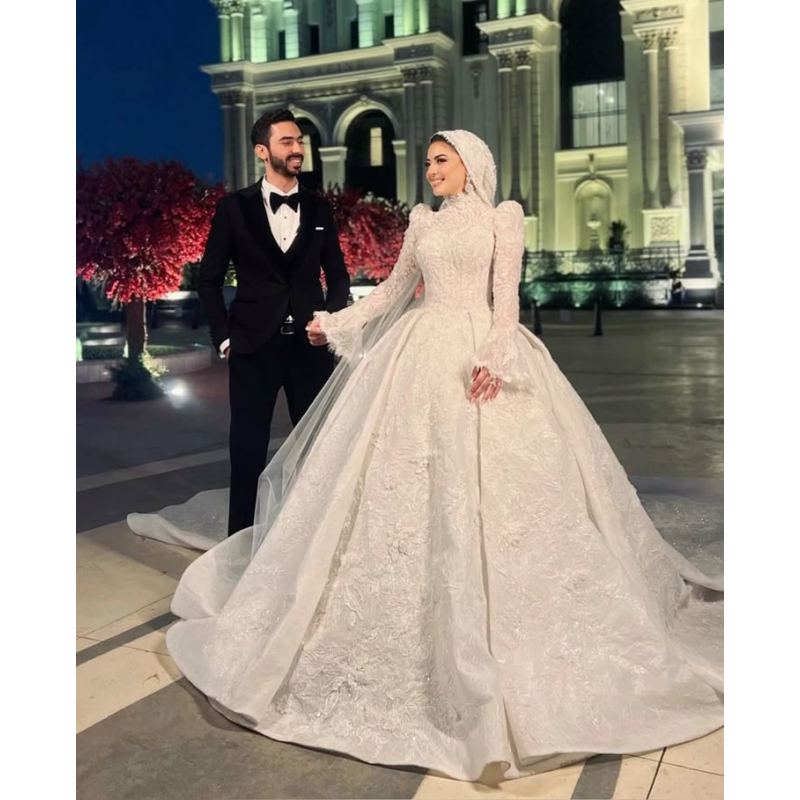 Customized 2026 White Muslim S - مراجعة Wedding Dress Supply وسعره