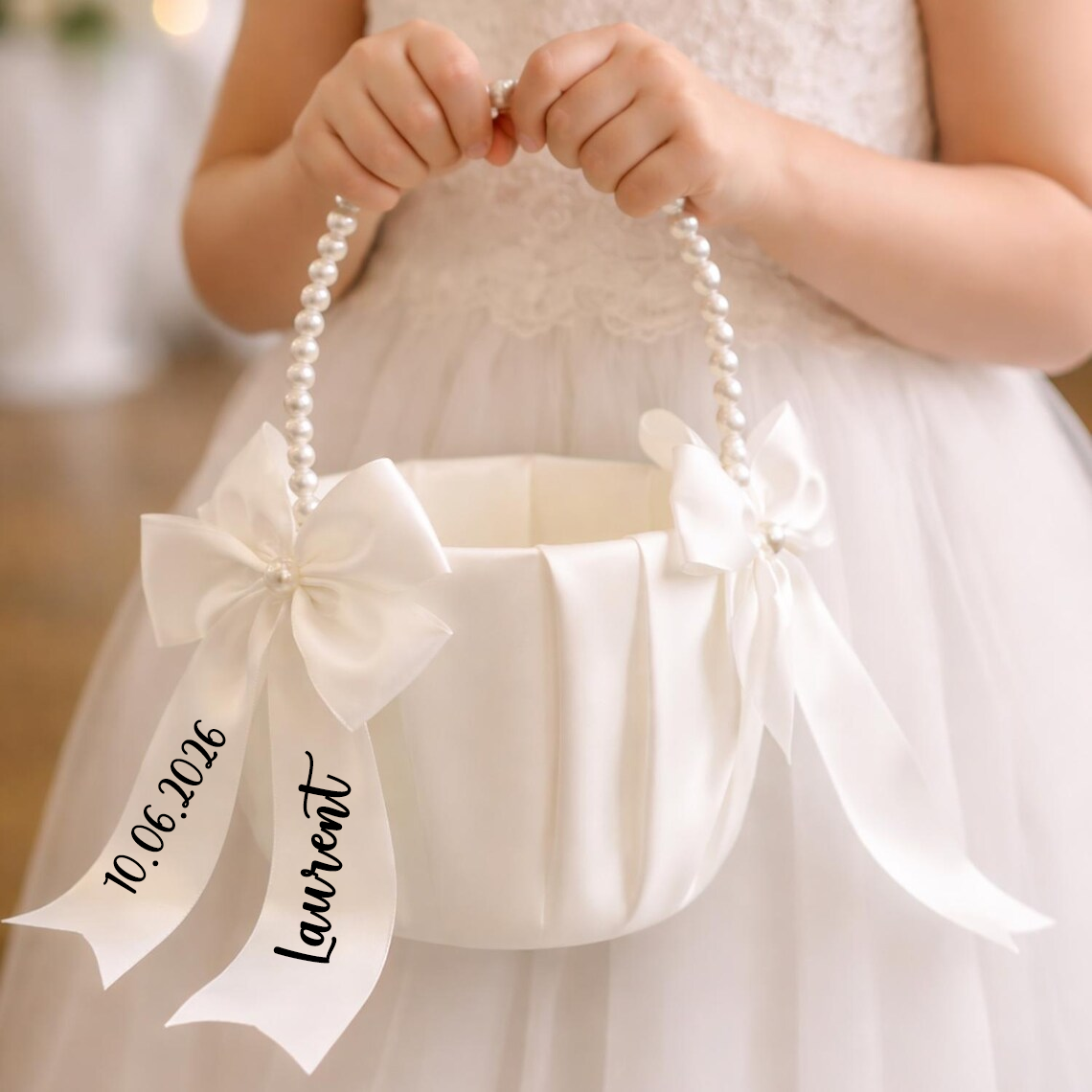 Custom Name Flower Girl Basket - مراجعة Wedding Ceremony Supply وسعره
