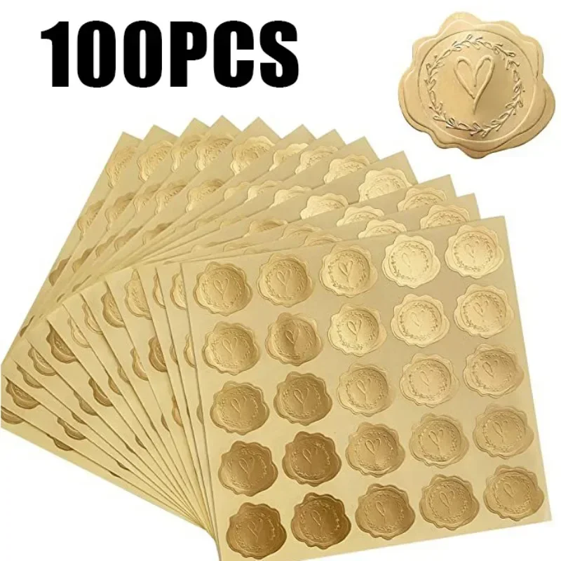 25/100Pcs Gold Embossed Heart  - مراجعة Wedding Envelopes وسعره