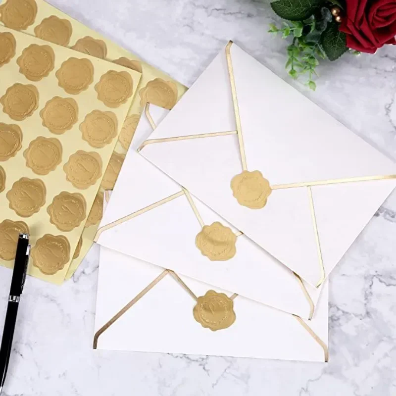 25/100Pcs Gold Embossed Heart  - مراجعة Wedding Envelopes وسعره