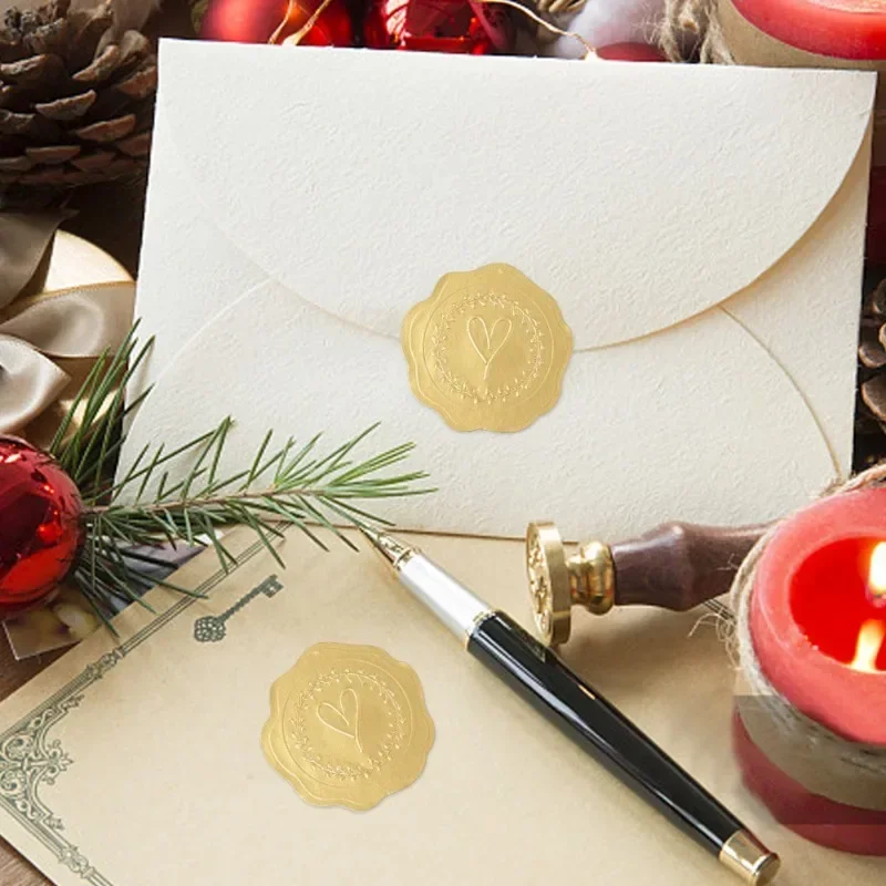 25/100Pcs Gold Embossed Heart  - مراجعة Wedding Envelopes وسعره