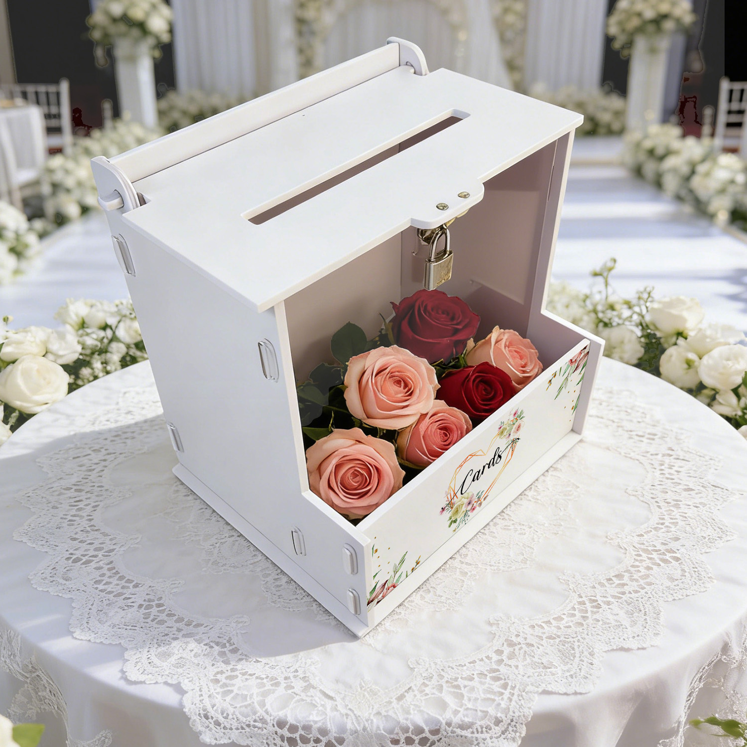 White PVC Wedding Card Boxes w - مراجعة Wedding Favor Box وسعره