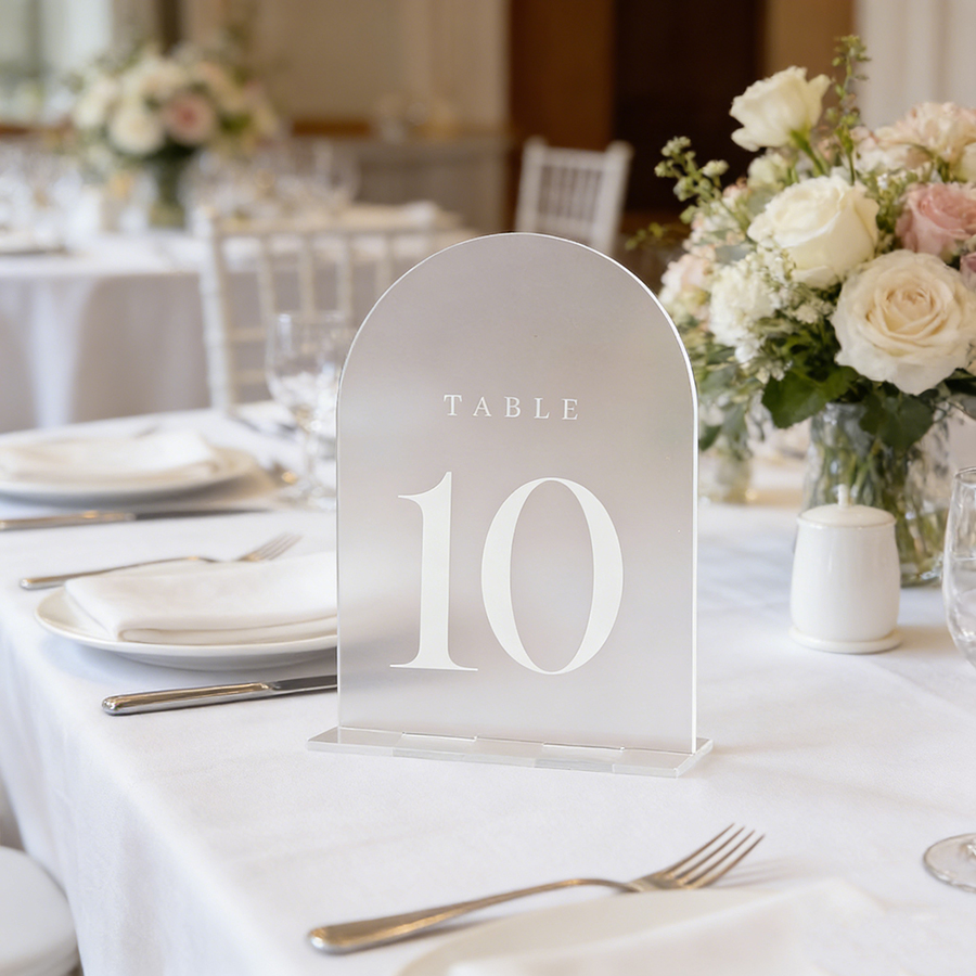 10Pcs Clear Acrylic Sign Arch  - مراجعة Table Number Gold وسعره