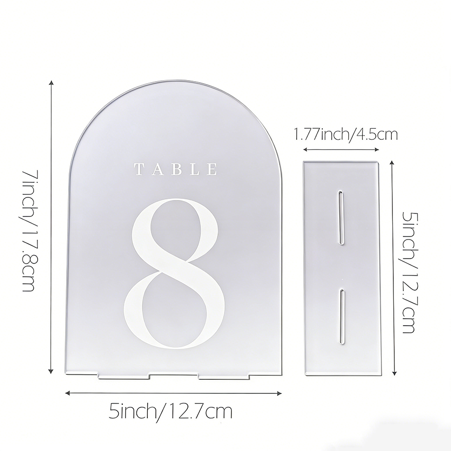 10Pcs Clear Acrylic Sign Arch  - مراجعة Table Number Gold وسعره