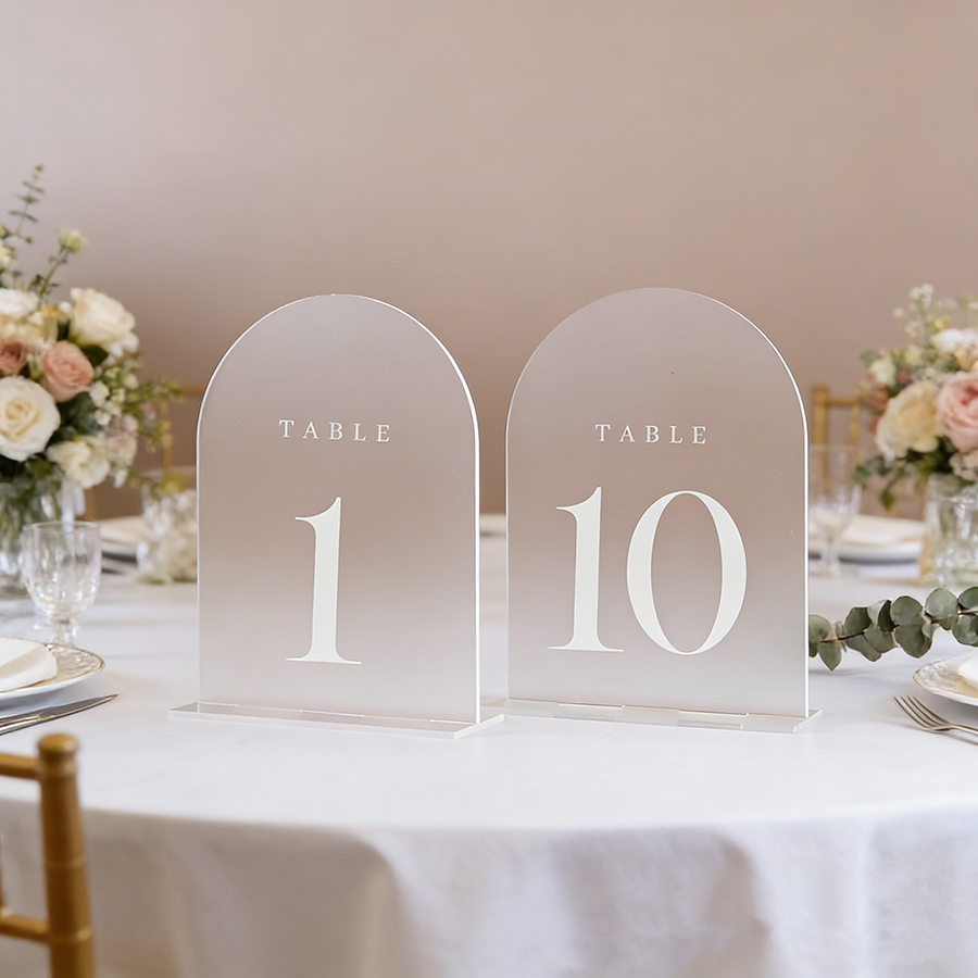 10Pcs Clear Acrylic Sign Arch  - مراجعة Table Number Gold وسعره