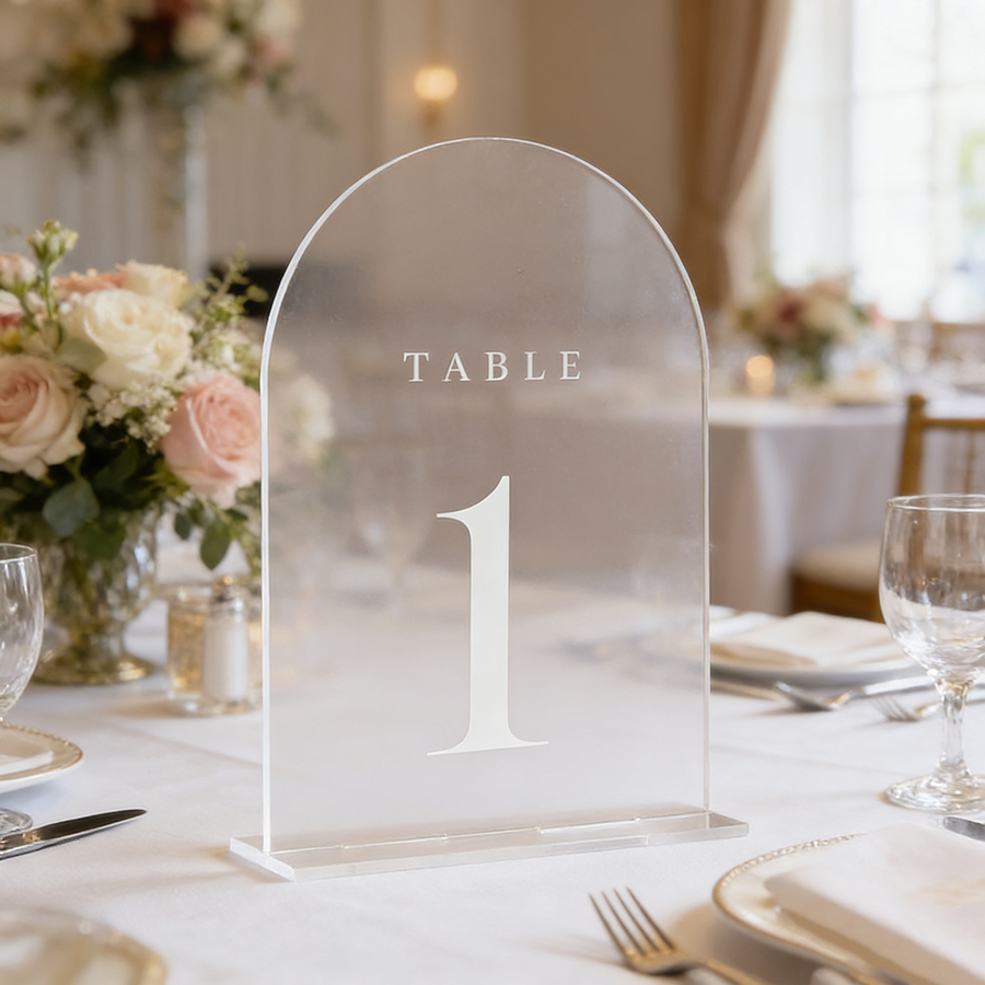 10Pcs Clear Acrylic Sign Arch  - مراجعة Table Number Gold وسعره