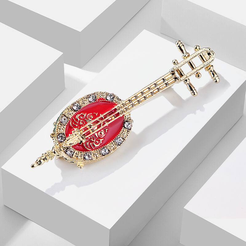 Antique Lute Red Enamel Brooch - مراجعة Suit Supply Wedding Party وسعره