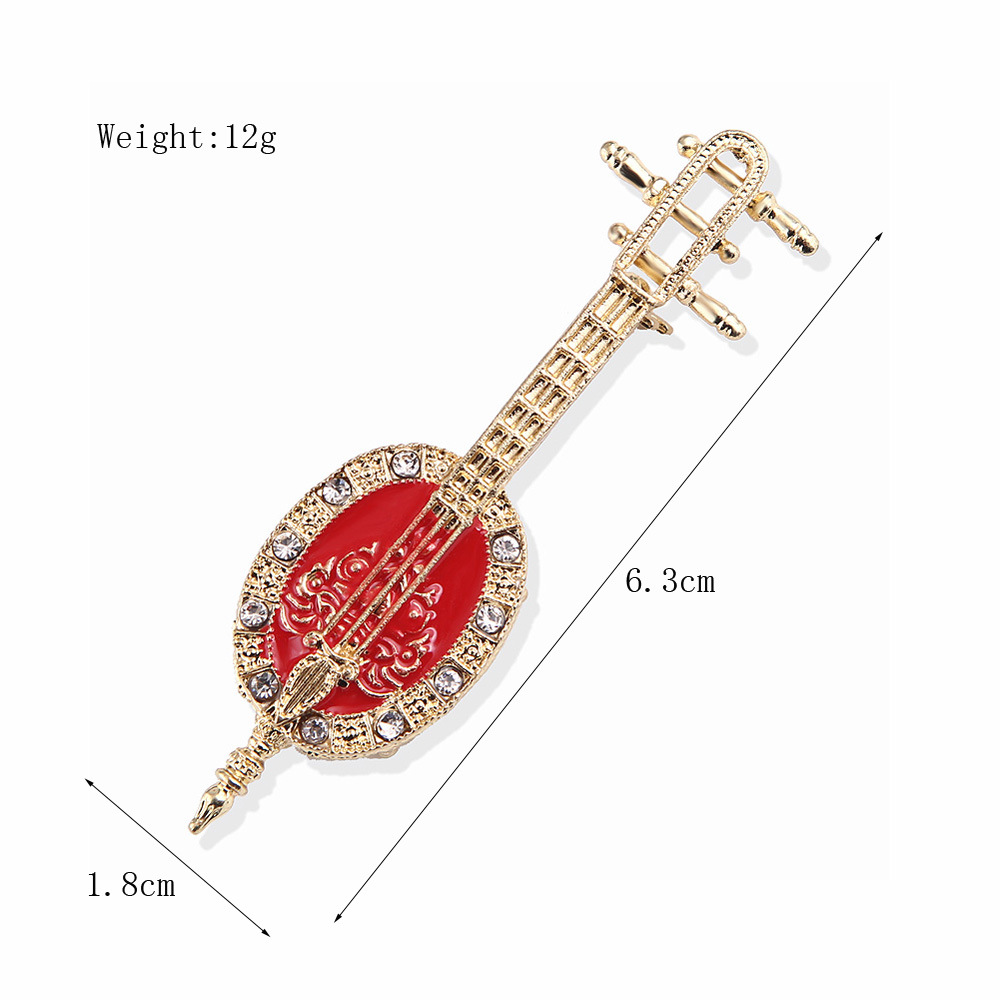 Antique Lute Red Enamel Brooch - مراجعة Suit Supply Wedding Party وسعره