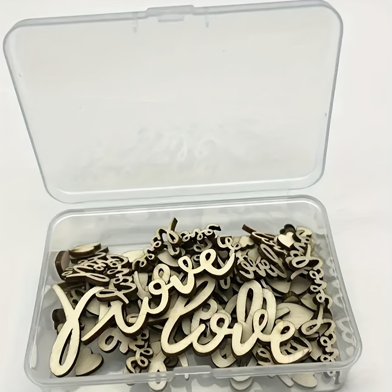Box Set Of 120pcs Wooden Love  - مراجعة Wedding Ceremony Supply وسعره