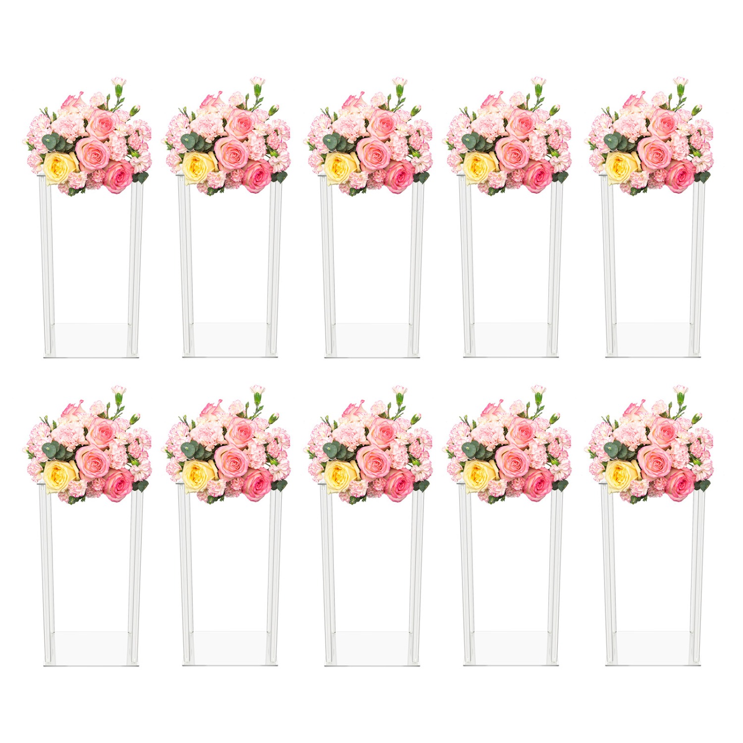 10Pcs Clear Flower Vase for Ce - مراجعة Centerpiece Vase Tall وسعره
