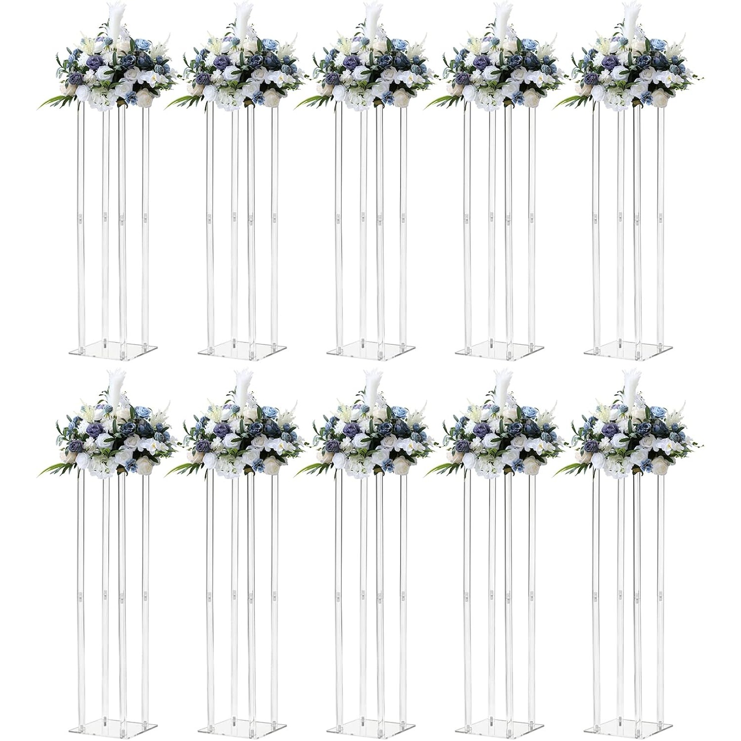10 Pcs Acrylic Vase Column Sta - مراجعة Centerpiece Vase Tall وسعره