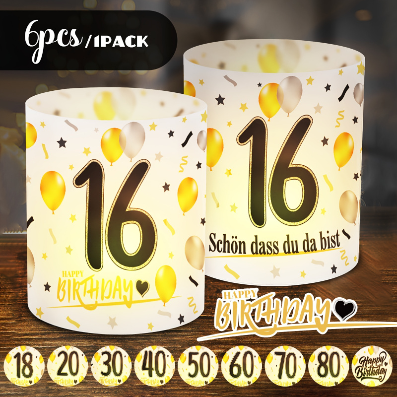 6 pcs. Black Gold Birthday Tab - مراجعة Table Number Gold وسعره