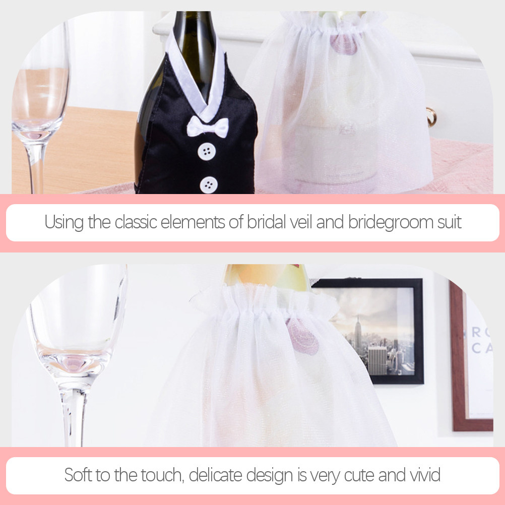 1Set Wedding Wine Bottle Cover - مراجعة Suit Supply Wedding Party وسعره